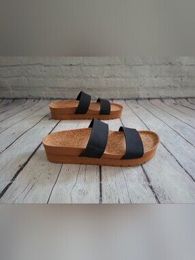 NIB Exeblue Black Strap Casual Sandals - 8.5